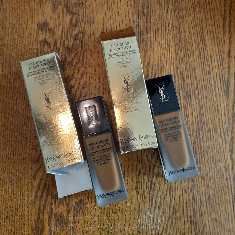 NIB Lot of 2 YSL All Hours Foundation B80 Chocolate .84oz each - Picture 10 of 16